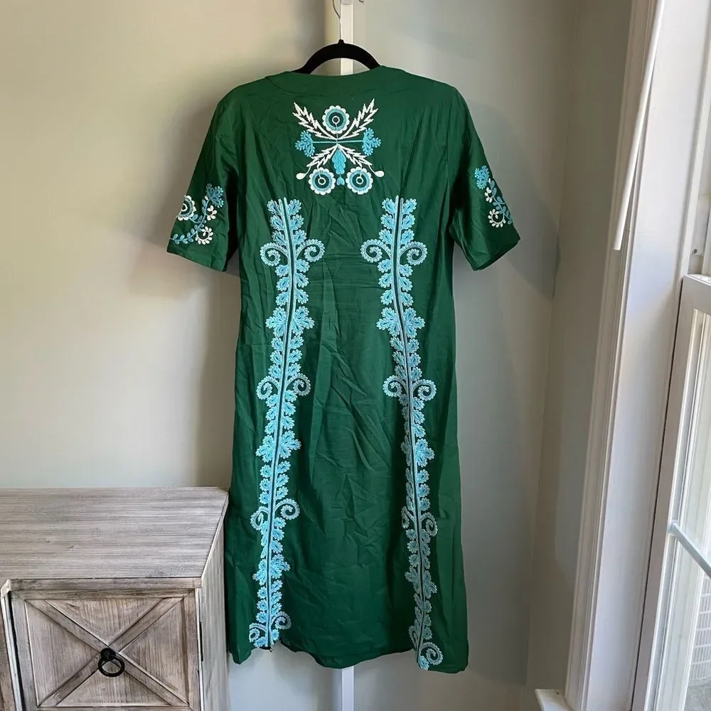 Chelsea & Theodore Green Embroidered Dress - Picture 4 of 4